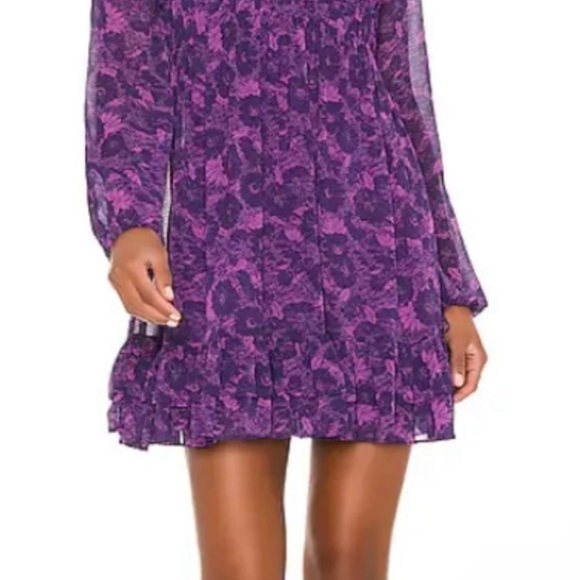 Free People Violet combo These Dreams ruffled dress long sleeves floral size S - Picture 7 of 16